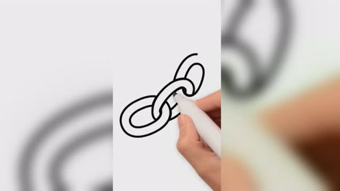儿童简笔画,锁链是这样画的