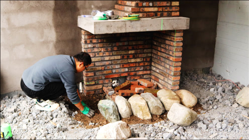 造型夸张又实用,冬季取暖炒菜样样行,12天全程记录小伙自制壁炉,总