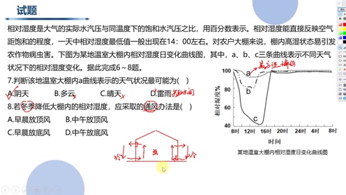 [图]高考地理 大棚相对湿度应用