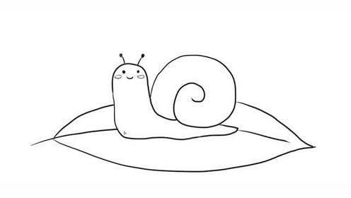 树叶上的小蜗牛幼儿亲子儿童简笔画 幼儿园学画画