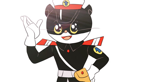 黑猫警长帅气的姿势儿童卡通简笔画