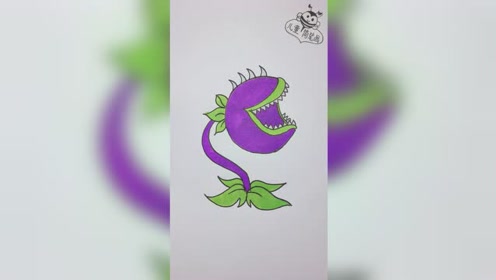 有一阵特别喜欢玩植物大战僵尸,画个大嘴花