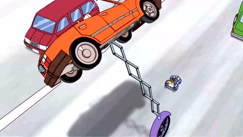 猫和老鼠:汤姆得意忘形,差点撞到隧道了,现在赛车成了真的独轮车