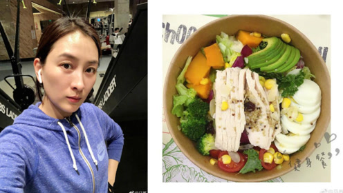 马苏素面朝天认真健身 满头大汗皮肤透亮状态好