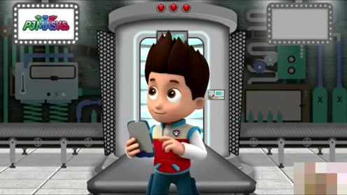 汪汪队立大功莱德队长用平板玩游戏