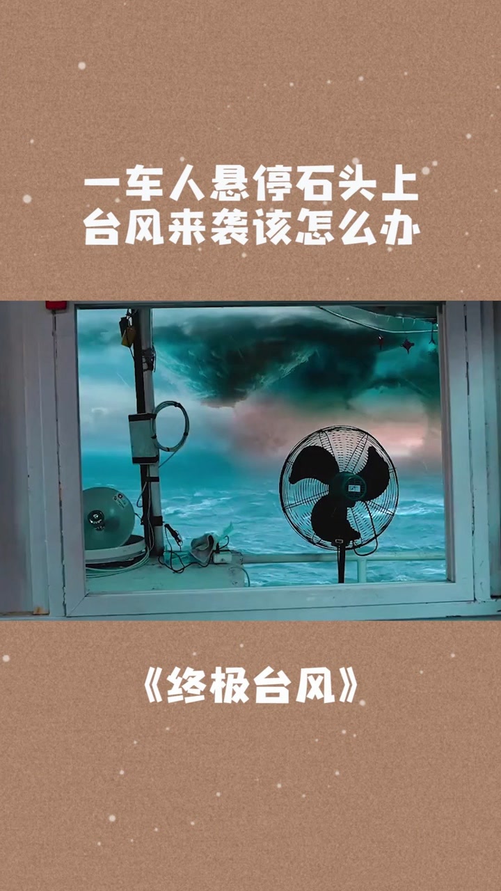 一车人悬停石头上,台风来袭该怎么办#电影终极台风