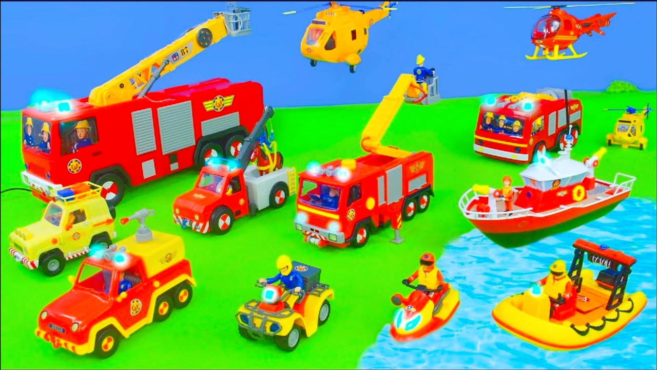 儿童趣味玩具:消防队员所有玩具汽车,新型木星儿童消防车