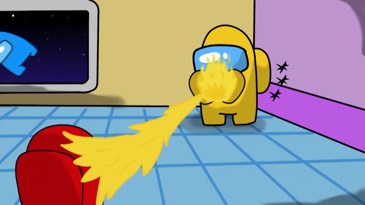 amongus太空狼人杀 小黄使用喷火术对战小红 #中秋节开运短视频征集