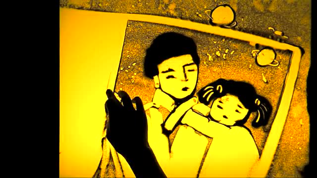 霍州市光曜美术培训学校 沙画《父爱如山》