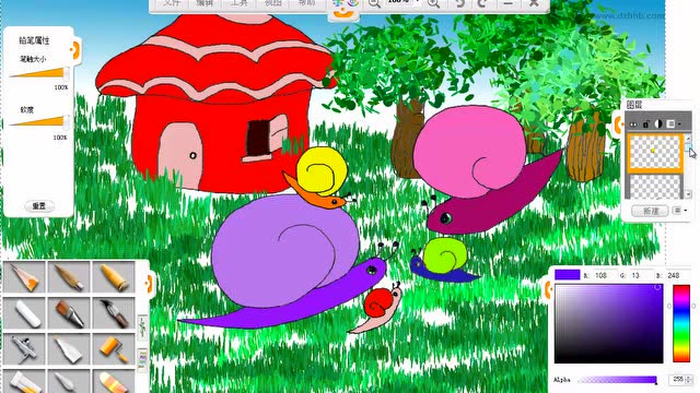 用乐画软件创作《蜗牛一家》