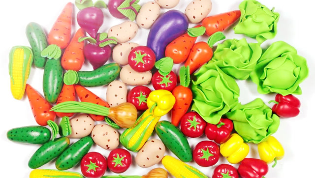 diy粘土手工制作的蔬菜,可以与孩子们一起打造蔬菜乐园