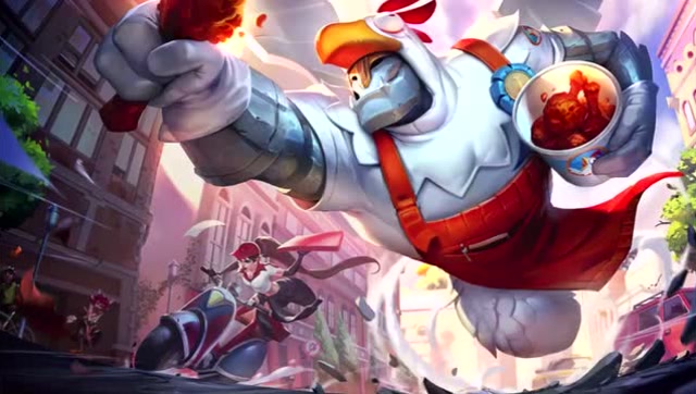 2018英雄联盟愚人节皮肤!轮子妈的披萨配送员和鸡里奥!