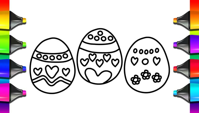 给宝宝画画彩色鸡蛋,亲子简笔画右脑启蒙涂颜色