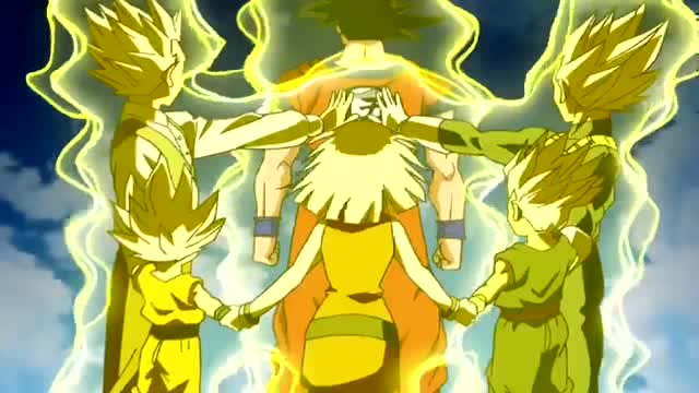 龙珠超9 五个赛亚人正义之心直冲天际 气场惊人