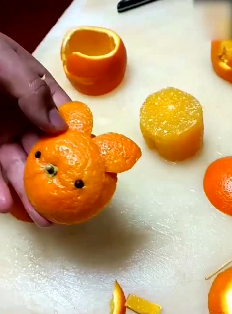 橙子切小熊,是不是很可爱!