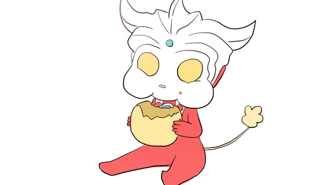 可爱的q版雷欧奥特曼吃点心儿童亲子简笔画