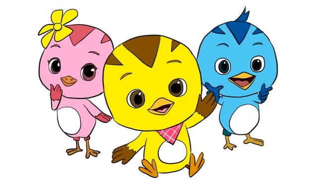 萌鸡小队中的可爱的大宇 朵朵与欢欢儿童卡通简笔画