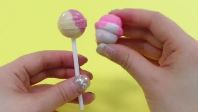 《小伶玩具》手工diy,制作神奇真知棒糖橡皮擦咯!跟棒棒糖一模一样
