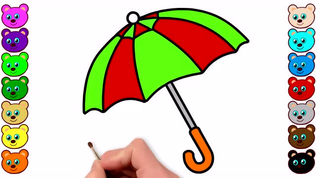 教你简笔画迷你彩虹伞!
