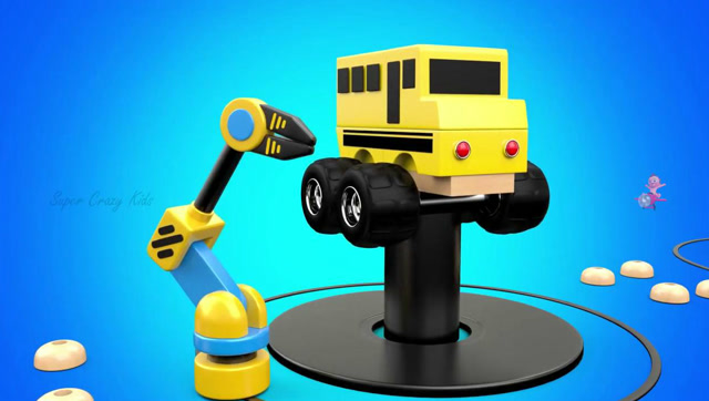 幼儿益智启蒙:机器人给各种汽车装轮胎