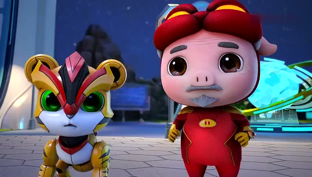 猪猪侠笨手笨脚的被机器人发现了,还好超人强及时解决