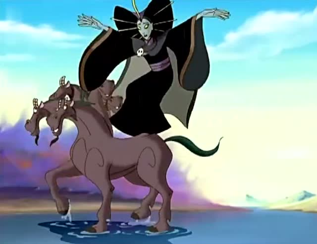 哪吒传奇:石矶过弱水太胆小,忽悠起来共工了