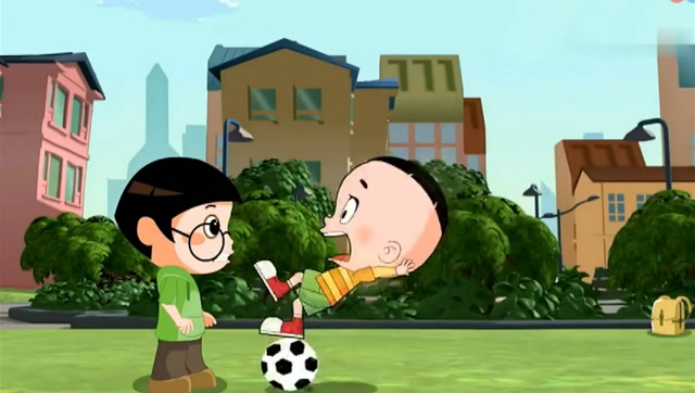 大头儿子跟小明打球 技术就不好了 小头爸爸和小明一起安慰