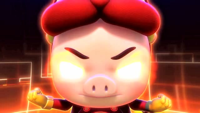 半路突然杀出两个遗忘战士,猪猪侠和小呆呆展开变身