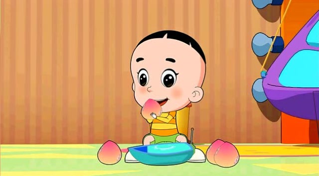 大头儿子用酒帮腐烂的桃子消毒,还包扎好桃子后让它多晒太阳