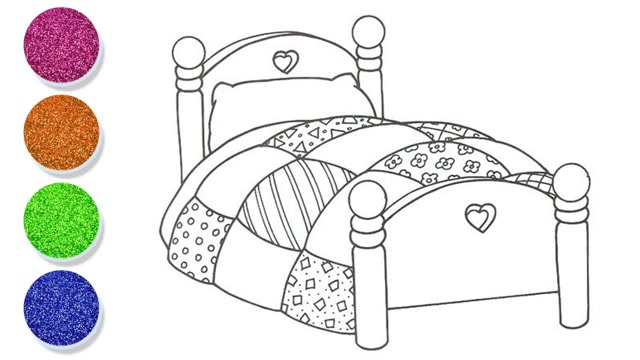 床的简笔画法 被子图片