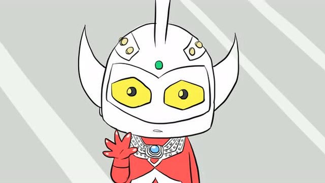 发呆中的q版泰罗奥特曼儿童卡通简笔画