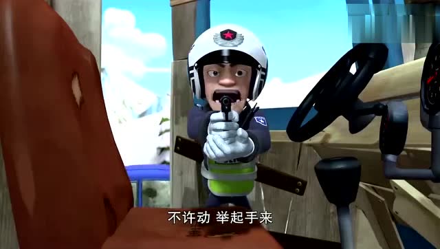 熊出没之过年吉吉太有趣了趁警察不注意把警车给开走了
