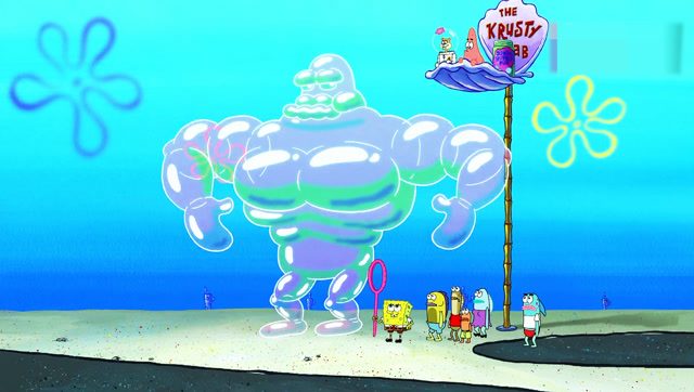 海绵宝宝做的巨型泡泡人,把痞老板送入太空