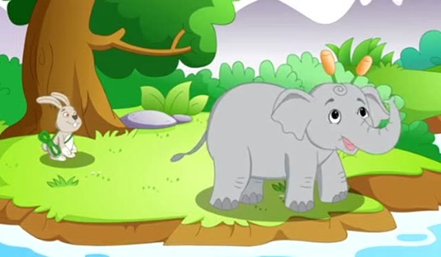 彩色童话故事:大象和河马