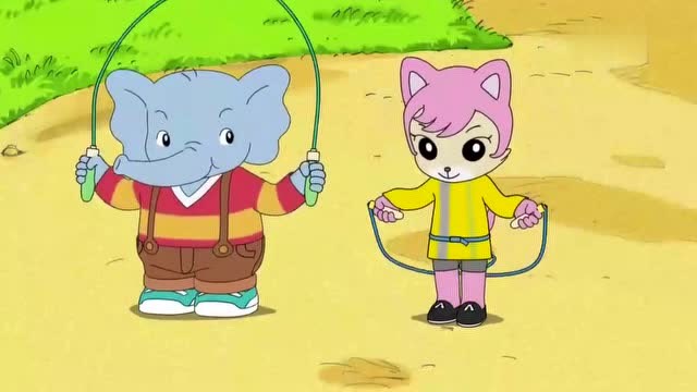 可爱巧虎岛:妙妙跳绳比多比还要快,连力气也比多比的力气要大