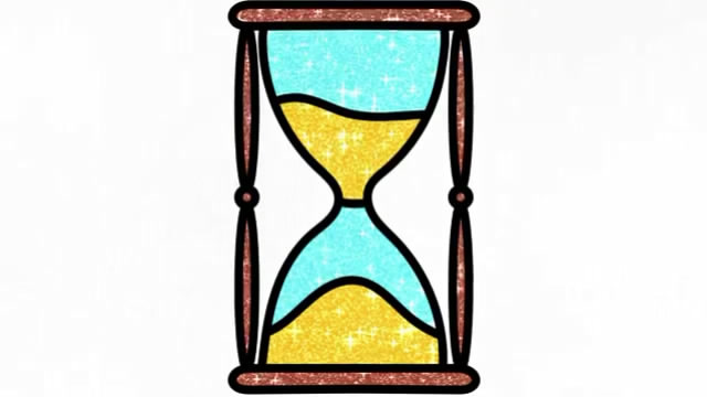 亲子简笔画金粉沙漏画画