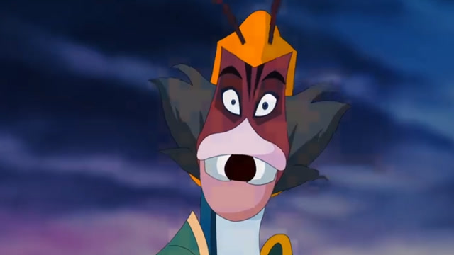 蜈蚣将军好像看到了什么东西,他好奇的瞪大了双眼