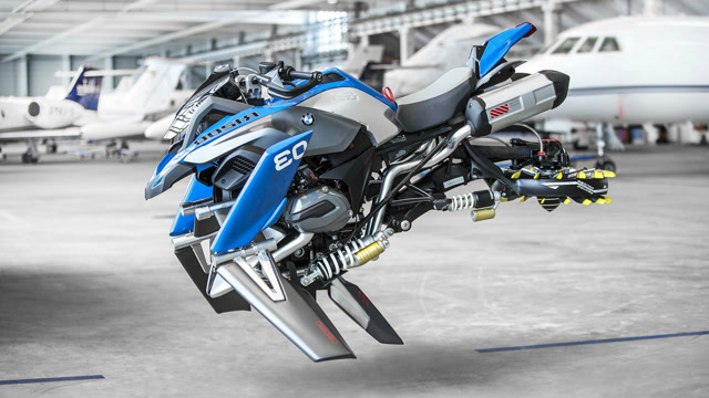 宝马打造概念悬浮摩托,没有车轮,靠推进器飞行,未来感十足!