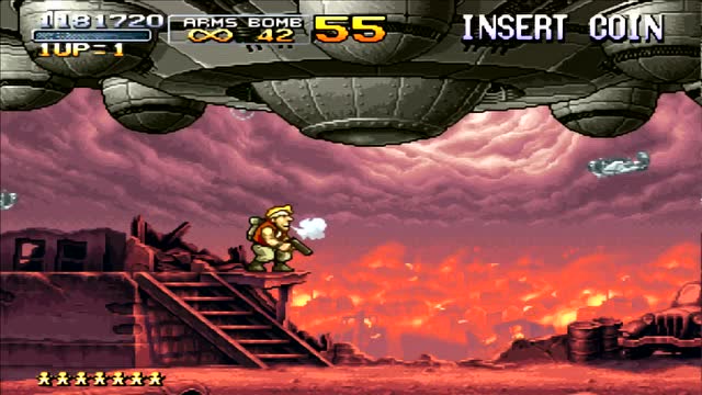 街机经典射击游戏,合金弹头x最后一关boss打法展示