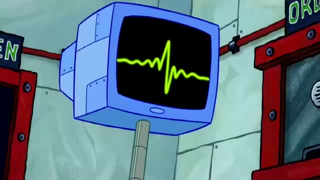 海绵宝宝第10季:海绵宝宝被凯伦一根手指弹飞,弹到墙上抠不下来