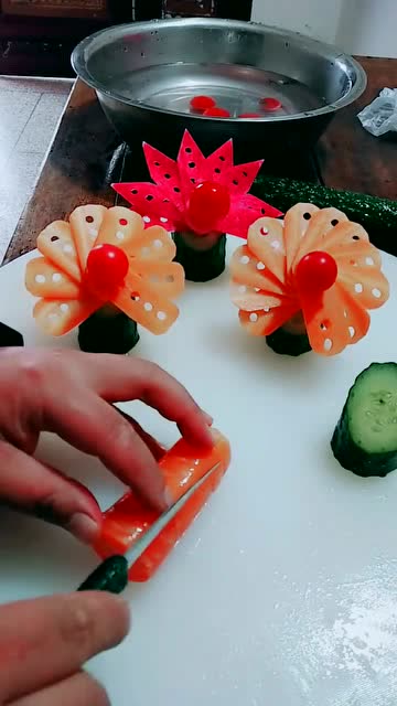 胡萝卜摆盘,饭店的大厨,手艺就是不一样!