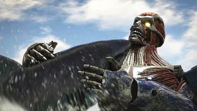 3分钟看科幻片《巨鲨大战进击巨人》,巨鲨大战机械巨人,谁能赢?