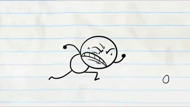 搞笑铅笔动画:被蛋蛋折磨的铅笔人