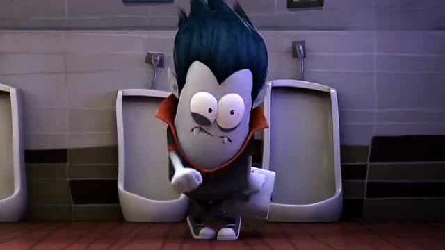 怪物学堂吸血鬼古拉上完厕所不小心掉进马桶里,被马桶水冲走了