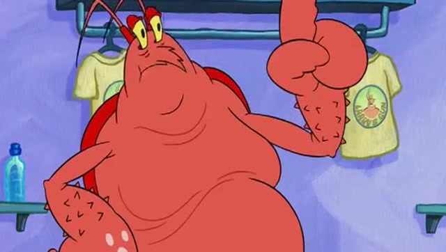 海绵宝宝-虾霸因为一直处理文件而没有健身居然长出了大肚腩