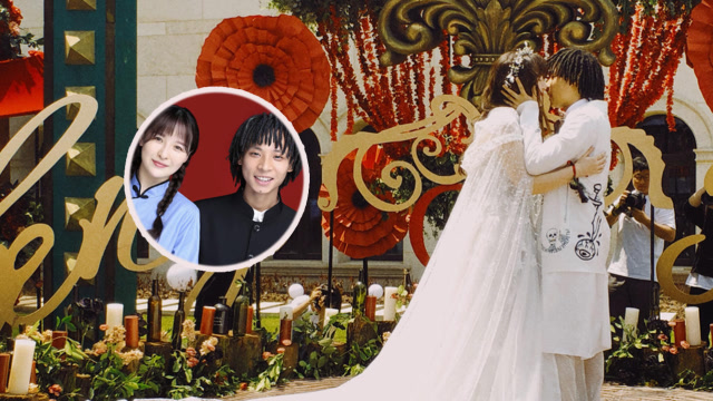 bridge举行婚礼新娘知性甜美,两人从校服到婚纱爱情浪漫