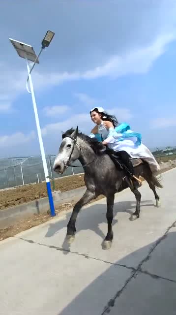古装美女策马奔驰,很拉风有没有!