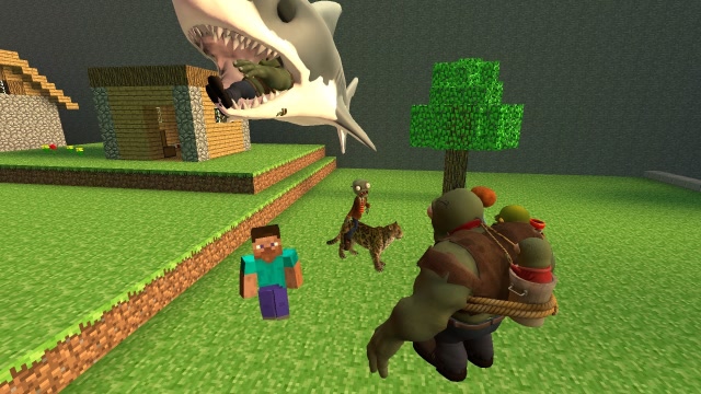 gmod游戏:豹子被僵尸统治了,史蒂夫能解救它吗?