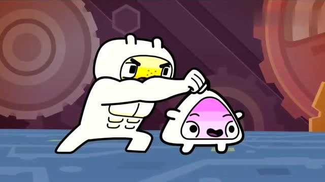 睡过头大王把时间暂停投下时间炸弹轰炸迷你战士,幸好小强出马