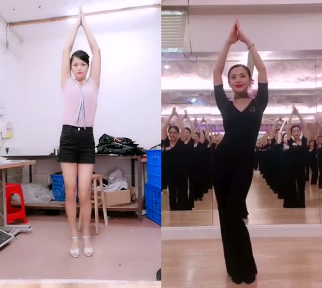 和李佳薰老师一起合拍早上起来没事和美女老师学习一下.